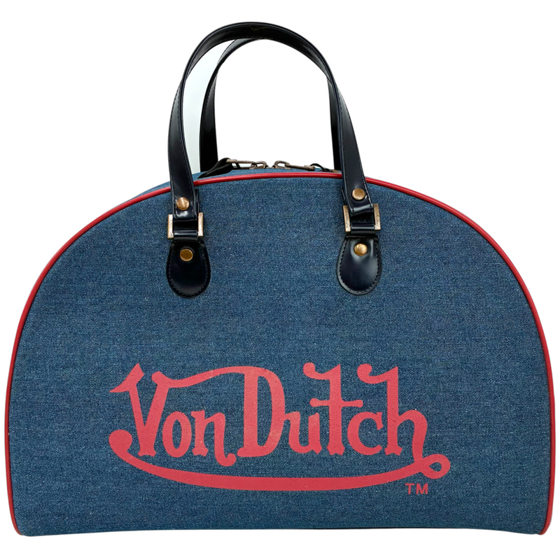 Von Dutch デニムボストンバッグ VU-052812 ネイビー×レッド ボンダッチ 【101064519006】