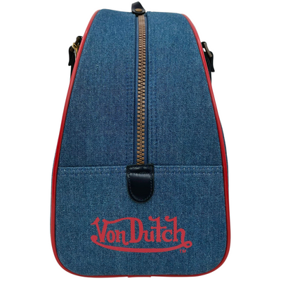 Von Dutch デニムボストンバッグ VU-052812 ネイビー×レッド ボンダッチ 【101064519006】