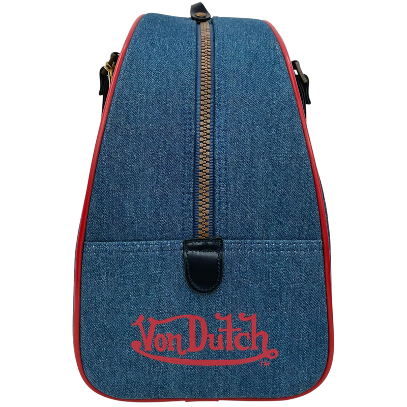 Von Dutch デニムボストンバッグ VU-052812 ネイビー×レッド ボンダッチ 【101064519006】