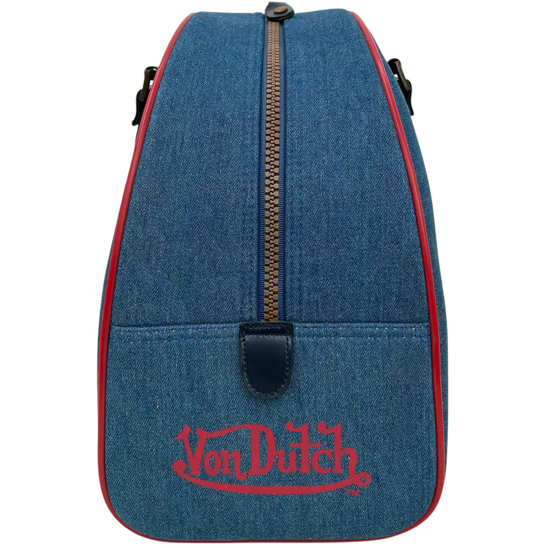 Von Dutch デニムボストンバッグ VU-052812 ネイビー×レッド ボンダッチ 【101064519006】
