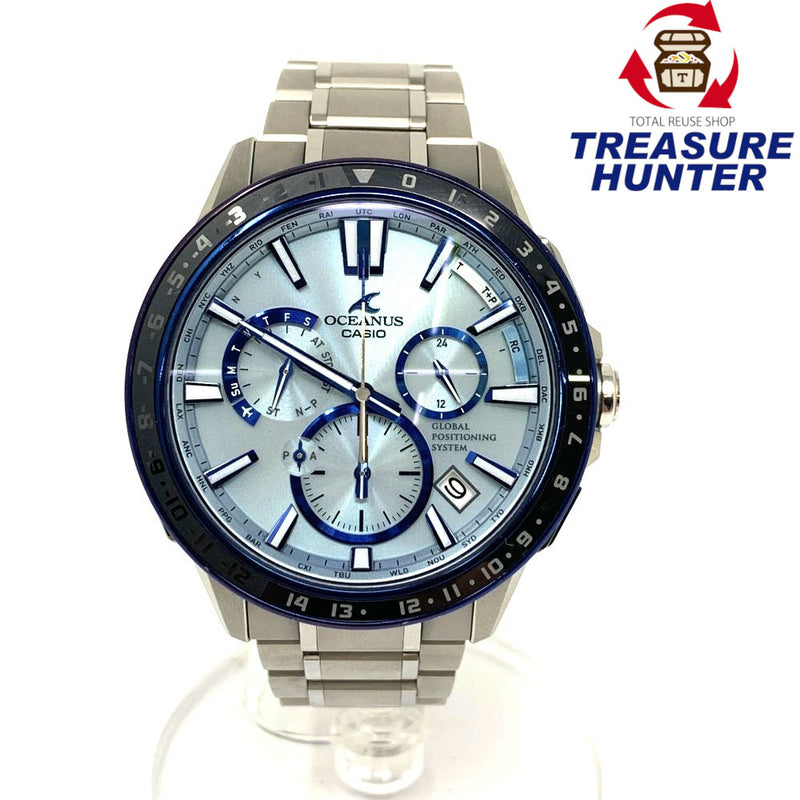 CASIO(カシオ) 腕時計 オシアナス シルバー×ブルー SS 電波ソーラー 10気圧防水 OCW-G1200-2AJF メンズ 【101064687003】