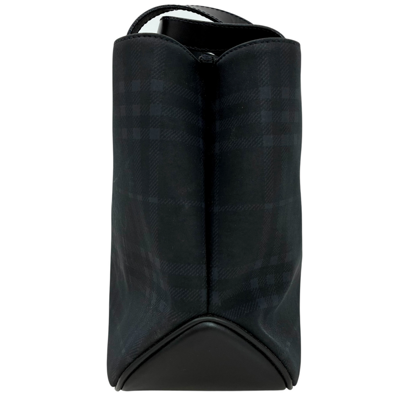 BURBERRY ノバチェック レザー ハンドバッグ ネイビー バーバリー 【101064701008】