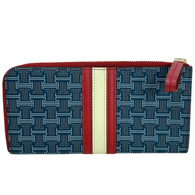 LANVIN COLLECTION フェリアパース L字ファスナー長財布 ネイビー×レッド ランバンコレクション 【101064817006】