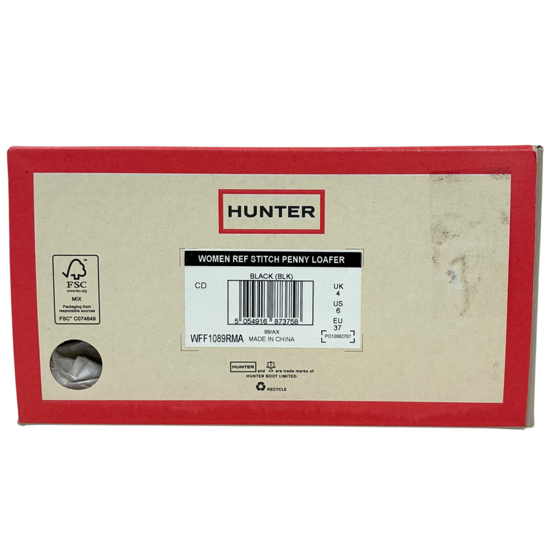 HUNTER リファイン ステッチ ペニーローファー WFF1089RMA サイズUK4(23cm) ブラック ハンター 【101064853008】