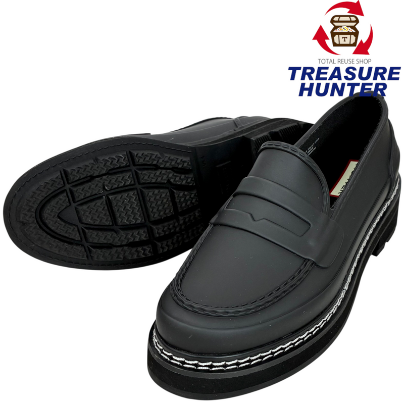 HUNTER リファイン ステッチ ペニーローファー WFF1089RMA サイズUK4(23cm) ブラック ハンター 【101064853008】