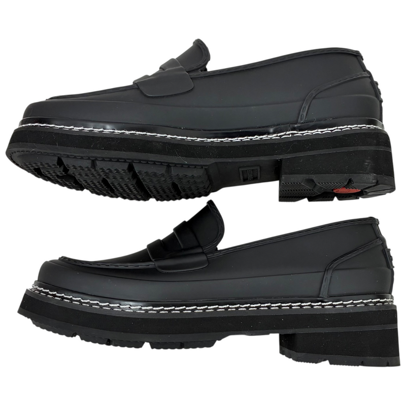 HUNTER リファイン ステッチ ペニーローファー WFF1089RMA サイズUK4(23cm) ブラック ハンター 【101064853008】