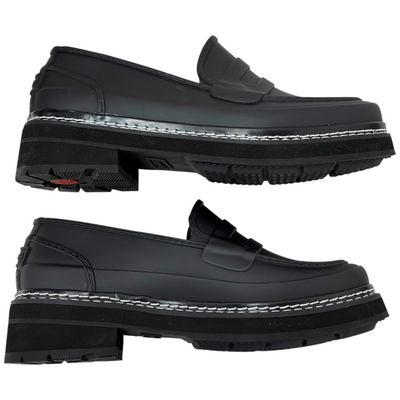 HUNTER リファイン ステッチ ペニーローファー WFF1089RMA サイズUK4(23cm) ブラック ハンター 【101064853008】