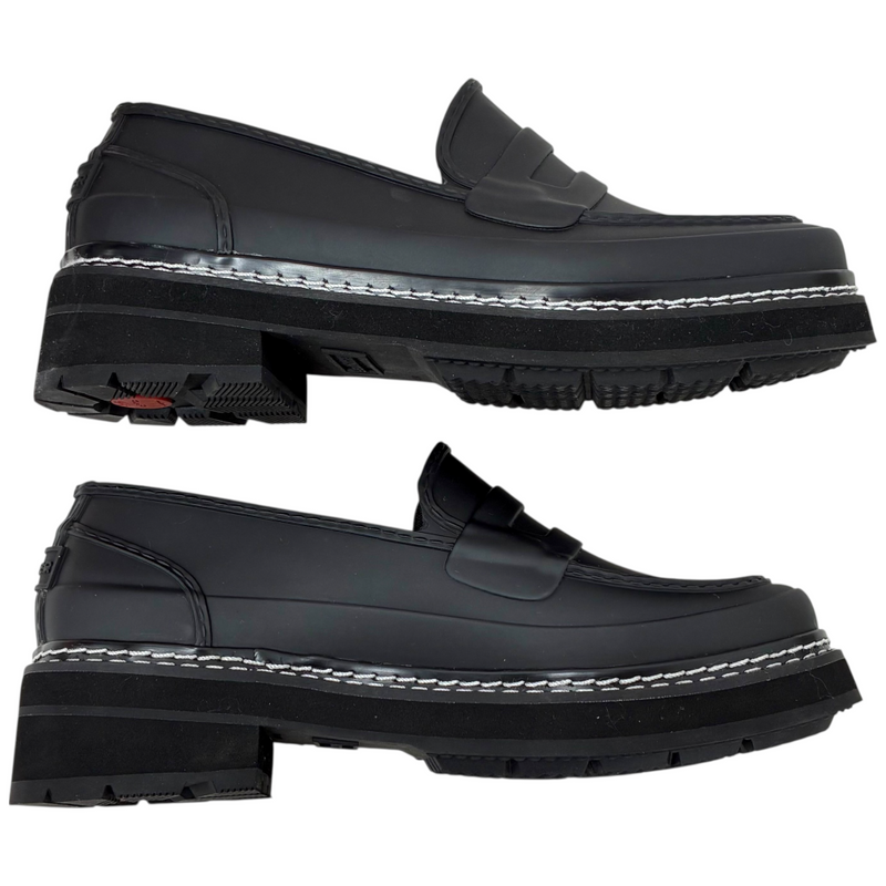 HUNTER リファイン ステッチ ペニーローファー WFF1089RMA サイズUK4(23cm) ブラック ハンター 【101064853008】