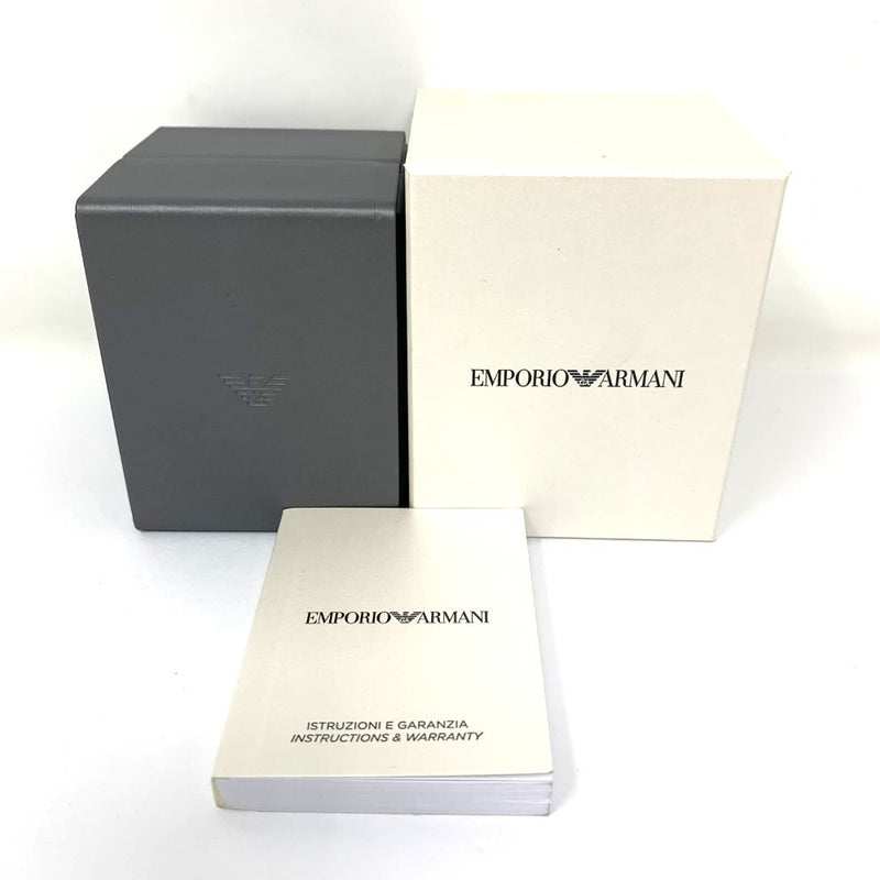 EMPORIO ARMANI(エンポリオアルマーニ) 腕時計 シルバー×ブラック SS クォーツ 5気圧防水 AR-11181 レナート メンズ 【101064981003】