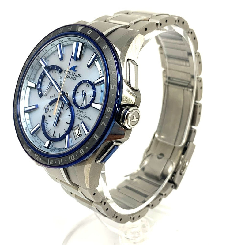 CASIO(カシオ) 腕時計 オシアナス シルバー×ブルー SS 電波ソーラー 10気圧防水 OCW-G1200-2AJF メンズ 【101064687003】