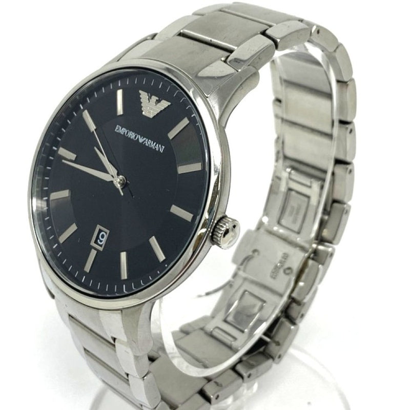EMPORIO ARMANI(エンポリオアルマーニ) 腕時計 シルバー×ブラック SS クォーツ 5気圧防水 AR-11181 レナート メンズ 【101064981003】