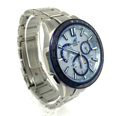 CASIO(カシオ) 腕時計 オシアナス シルバー×ブルー SS 電波ソーラー 10気圧防水 OCW-G1200-2AJF メンズ 【101064687003】