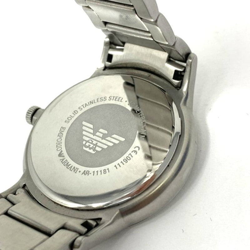 EMPORIO ARMANI(エンポリオアルマーニ) 腕時計 シルバー×ブラック SS クォーツ 5気圧防水 AR-11181 レナート メンズ 【101064981003】