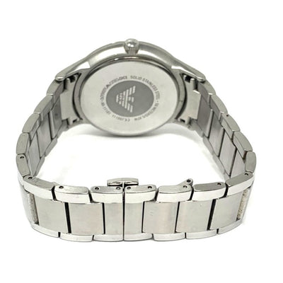 EMPORIO ARMANI(エンポリオアルマーニ) 腕時計 シルバー×ブラック SS クォーツ 5気圧防水 AR-11181 レナート メンズ 【101064981003】