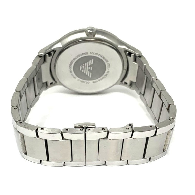 EMPORIO ARMANI(エンポリオアルマーニ) 腕時計 シルバー×ブラック SS クォーツ 5気圧防水 AR-11181 レナート メンズ 【101064981003】