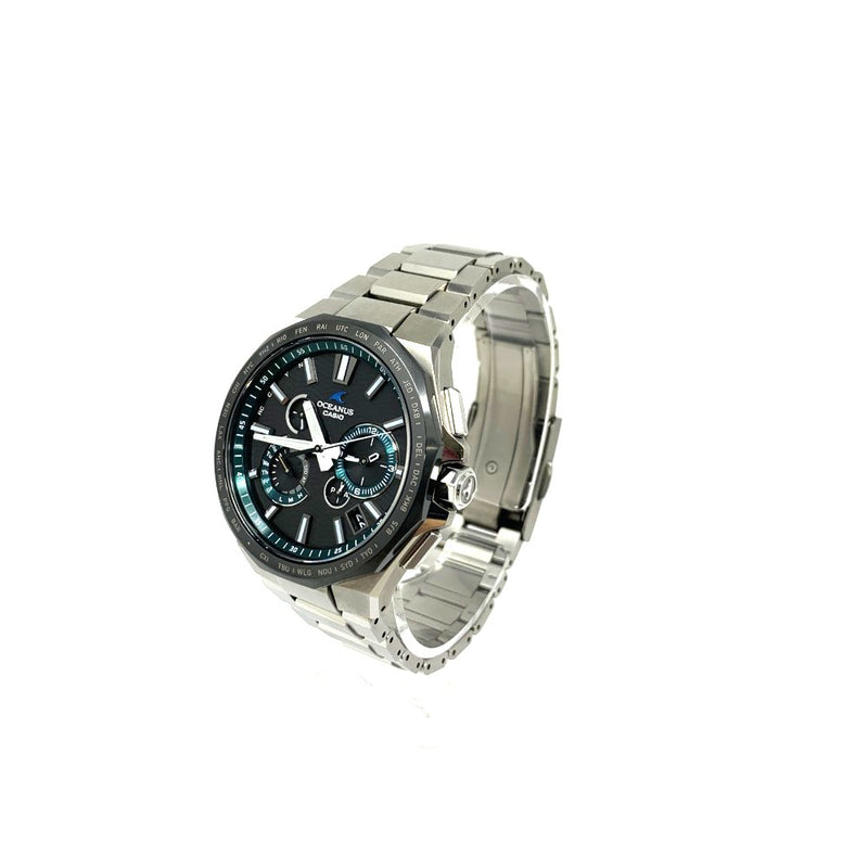 CASIO(カシオ) 腕時計 OCEANUS Classic Line 電波ソーラー OCW-T6000 チタンバンド シルバー/ブラック/グリーン  10気圧防水 メンズ 【101064989005】