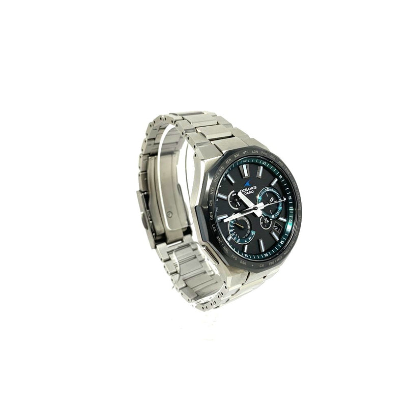 CASIO(カシオ) 腕時計 OCEANUS Classic Line 電波ソーラー OCW-T6000 チタンバンド シルバー/ブラック/グリーン  10気圧防水 メンズ 【101064989005】