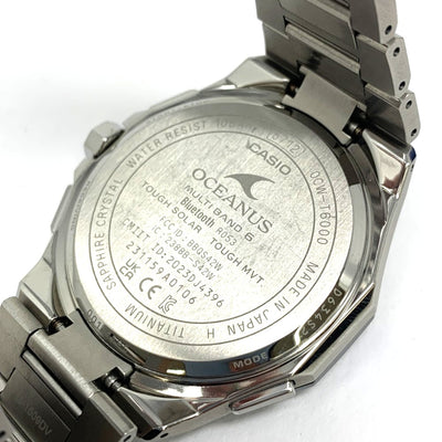CASIO(カシオ) 腕時計 OCEANUS Classic Line 電波ソーラー OCW-T6000 チタンバンド シルバー/ブラック/グリーン  10気圧防水 メンズ 【101064989005】