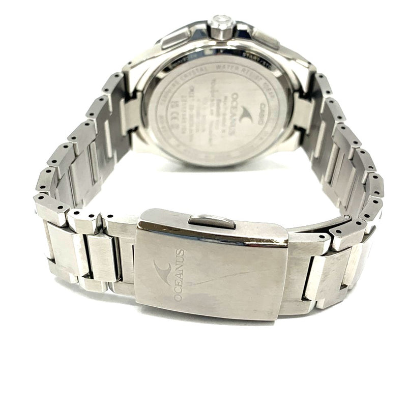 CASIO(カシオ) 腕時計 OCEANUS Classic Line 電波ソーラー OCW-T6000 チタンバンド シルバー/ブラック/グリーン  10気圧防水 メンズ 【101064989005】