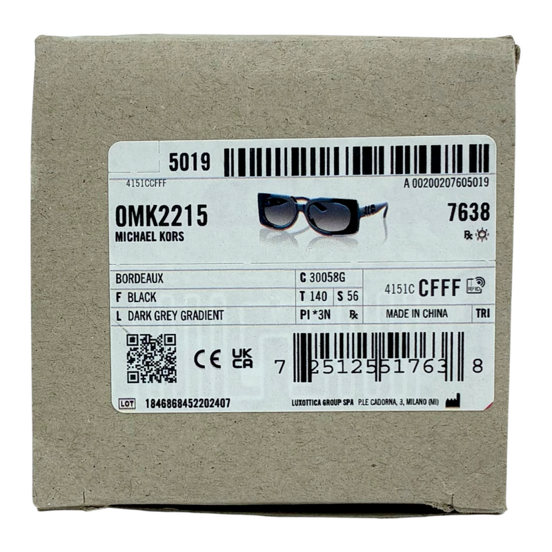 MICHAEL KORS Bordeaux OMK2215 20056G サングラス 56□18 140 3N ブラック×ダークグレーグラディエント マイケルコース 【101065062008】