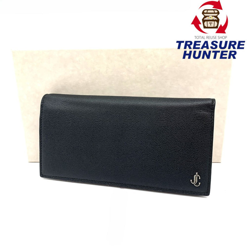 JIMMY CHOO(ジミーチュウ) 長財布 AQR ブラック Coat Pocket Wallet メンズ 【101065312003】