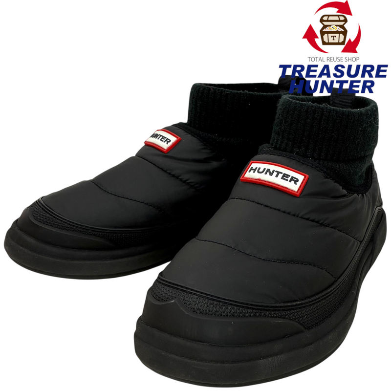 HUNTER イン/アウト パファー ニッテッド カフ ブーツ WFS2265REN サイズUK5(24cm) ブラック ハンター 【101065326008】