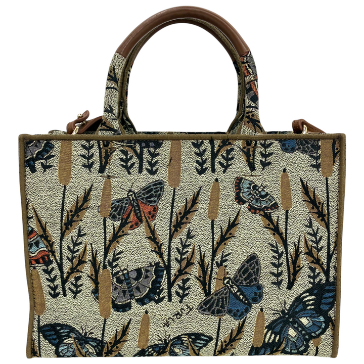 未使用級のFURLAトートバッグ パターン模様 FURLA OPPORTUNITY S バタフライ 2wayトートバッグ フルラ