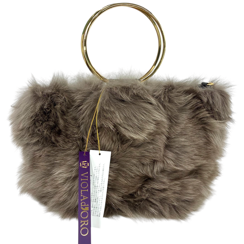 VIOLAd’ORO　フォックス　ファー　巾着バッグ VIOLAd'ORO（ヴィオラドーロ） SALE30%OFF トートバッグ バッグ レザー