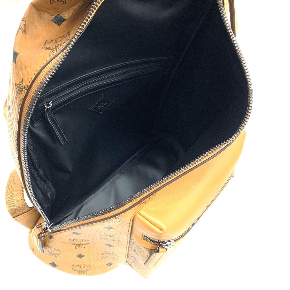 【美品】MCM エムシーエム　ボディバッグ　レザー　ヴィセトス柄　コニャック MCM（エムシーエム） Aren スリングバッグ ボディバッグ ヴィセトス