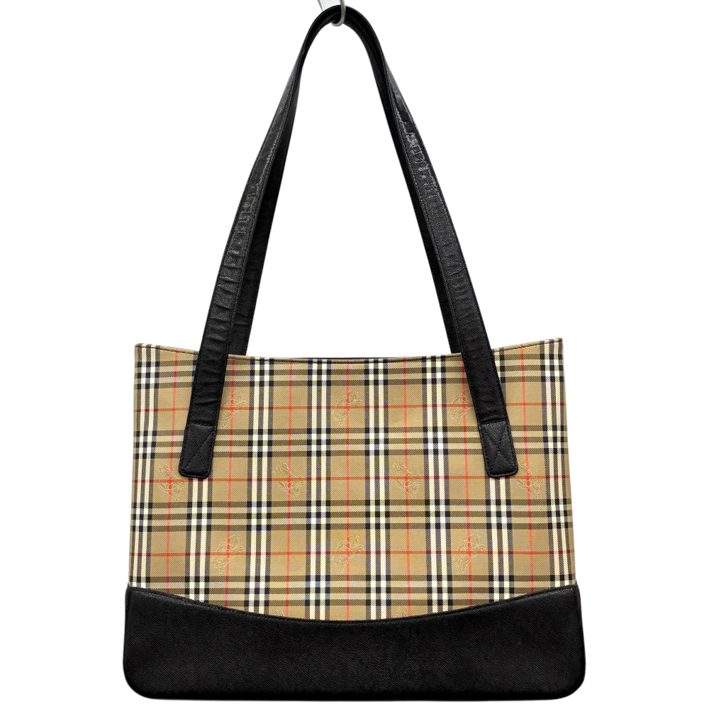 BURBERRY ノバチェック トートバッグ ハンドバッグ BURBERRY ノバチェック トートバッグ ベージュ×ブラック バーバリー