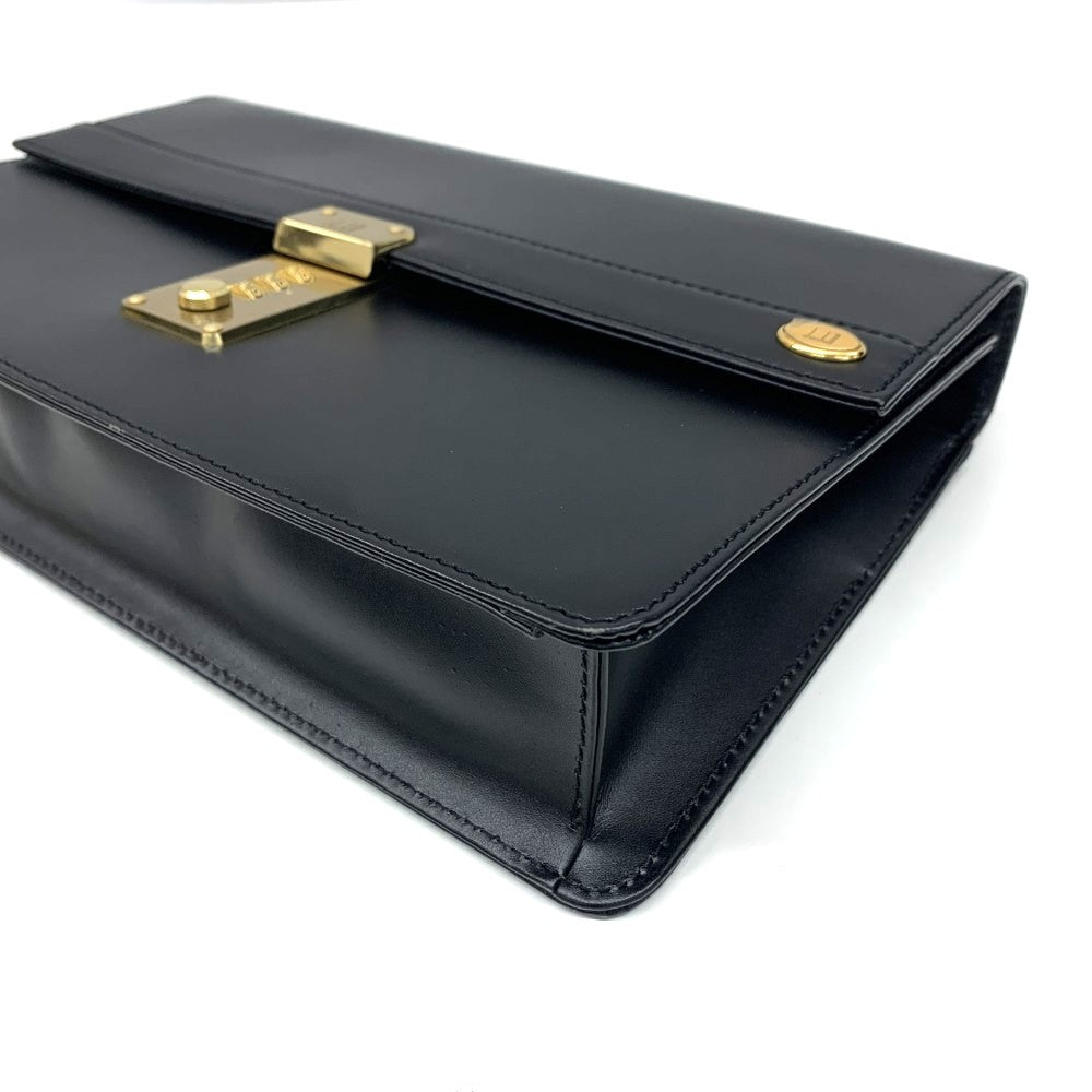 【大人な鞄】dunhill セカンドバック　レザー　ゴールド金具　ダイヤル付 dunhill(ダンヒル) セカンドバッグ オックスフォード レザー ブラック