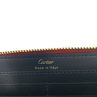 Cartier(カルティエ) ガーランド ドゥ カルティエ ラウンドファスナー長財布 カーフスキン レッド×ゴールド レディース 【102039915003】