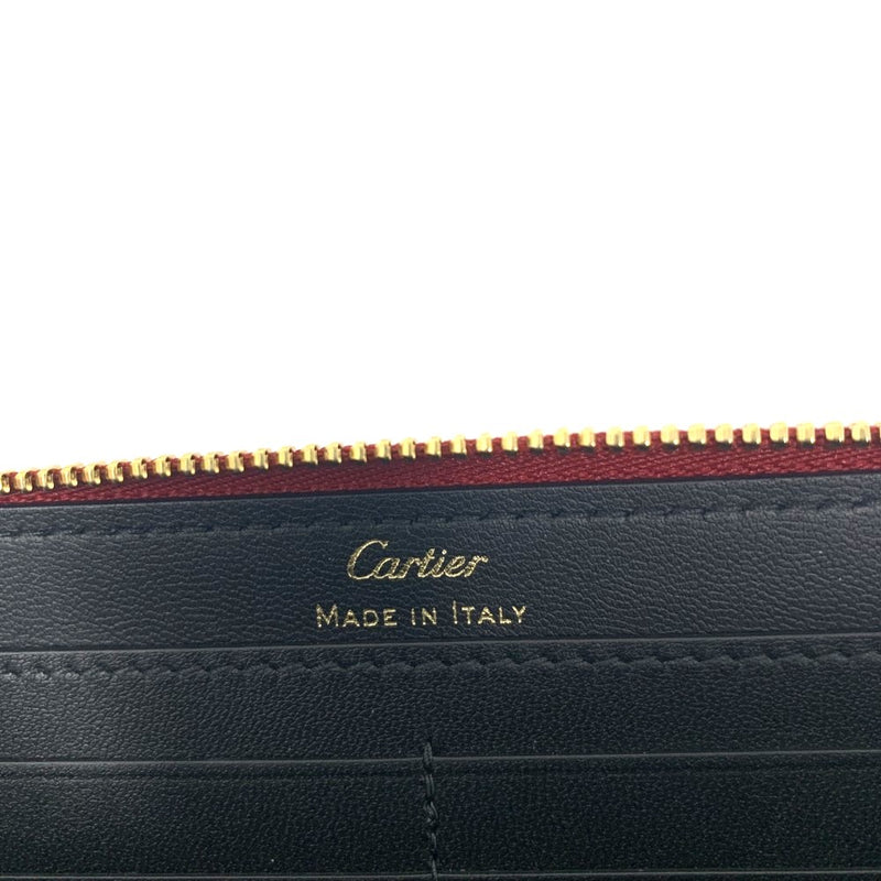 Cartier(カルティエ) ガーランド ドゥ カルティエ ラウンドファスナー長財布 カーフスキン レッド×ゴールド レディース 【102039915003】