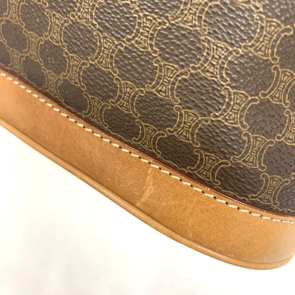 CELINE(セリーヌ) マカダム柄 巾着ショルダーバッグ PVC×レザー