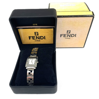 FENDI(フェンディ) Quadro クアドロ 腕時計 F605240 SS サファイヤクリスタル シルバーカラー クォーツ レディース 【102046153001】