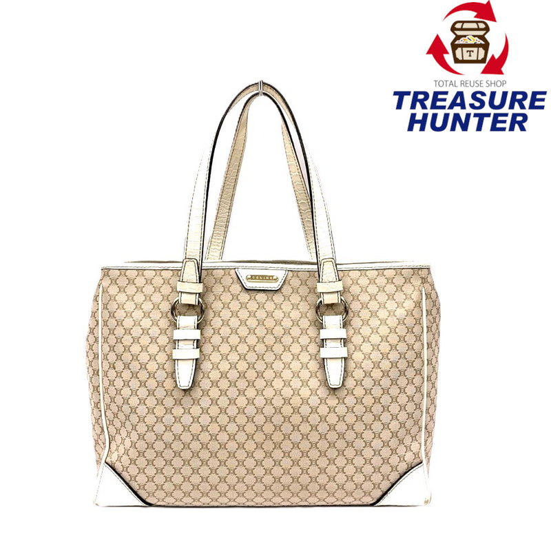 CELINE(セリーヌ) マカダム トートバッグ PP-S-1017 キャンバス ホワイト レディース バッグ 【102046156001】