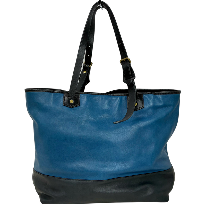 COACH レザー トートバッグ 71429 ブルー×ブラック コーチ 【102049458006】