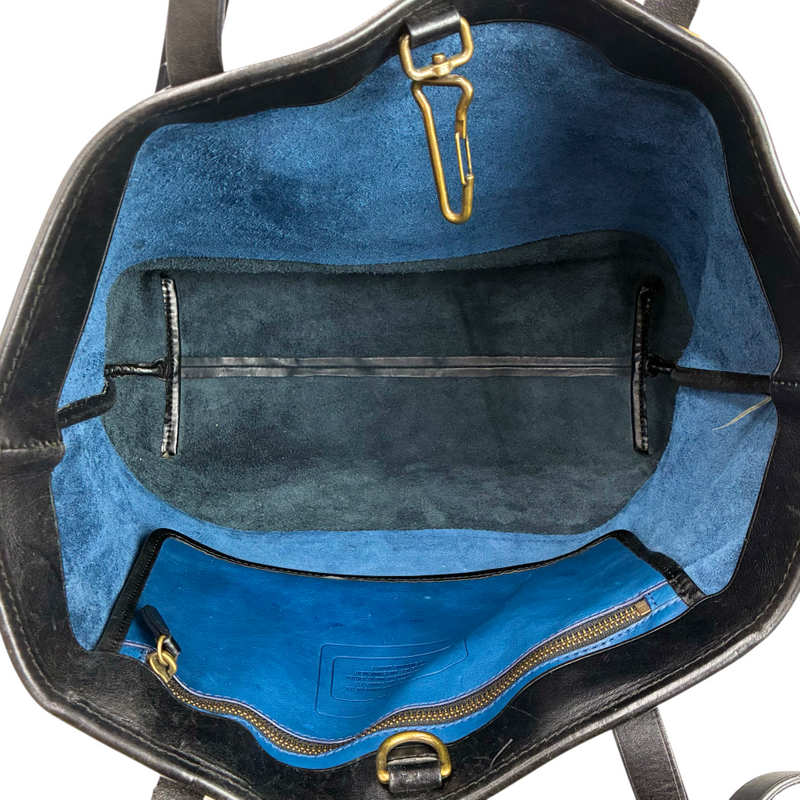 COACH レザー トートバッグ 71429 ブルー×ブラック コーチ 【102049458006】