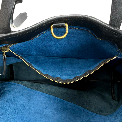 COACH レザー トートバッグ 71429 ブルー×ブラック コーチ 【102049458006】