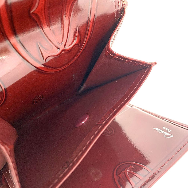 Cartier（カルティエ） ハッピーバースデー 三つ折り財布 レザー ボルドー バーガンディ スナップボタン開閉 レディース 【102049516001】