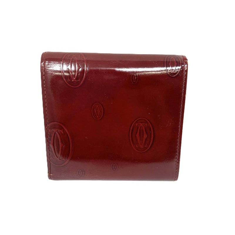 Cartier（カルティエ） ハッピーバースデー 三つ折り財布 レザー ボルドー バーガンディ スナップボタン開閉 レディース 【102049516001】