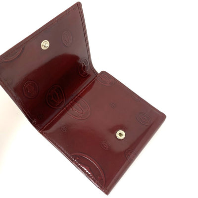 Cartier（カルティエ） ハッピーバースデー 三つ折り財布 レザー ボルドー バーガンディ スナップボタン開閉 レディース 【102049516001】