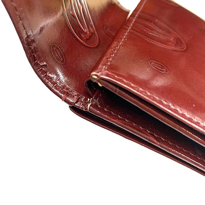 Cartier（カルティエ） ハッピーバースデー 三つ折り財布 レザー ボルドー バーガンディ スナップボタン開閉 レディース 【102049516001】