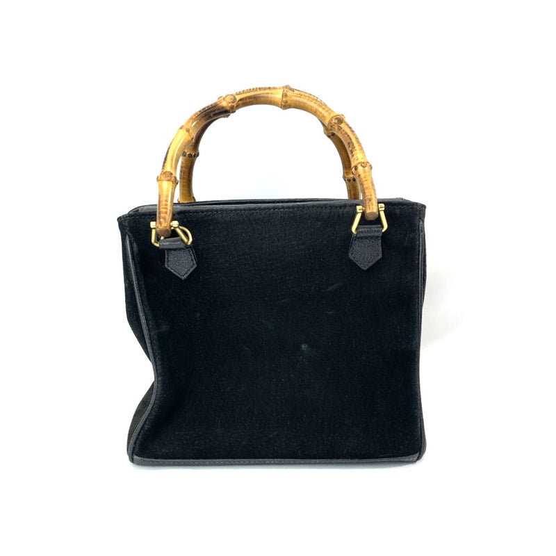 GUCCI(グッチ) バンブー 2WAYバッグ スエードレザー ブラック マグネットボタン開閉式 レディース バッグ 【102052265001】