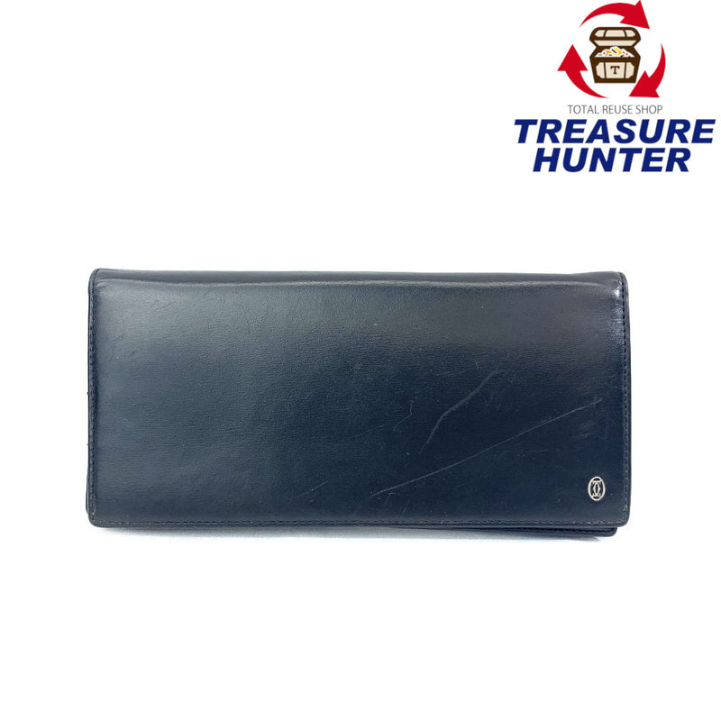 Cartier(カルティエ) パシャ 二つ折り長財布 レザー ブラック フランス製 メンズ  【102052334001】