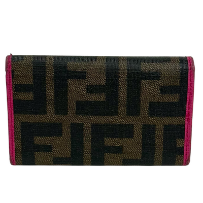 FENDI ズッカ 6連キーケース ブラウン×ピンク フェンディ 【102052356007】