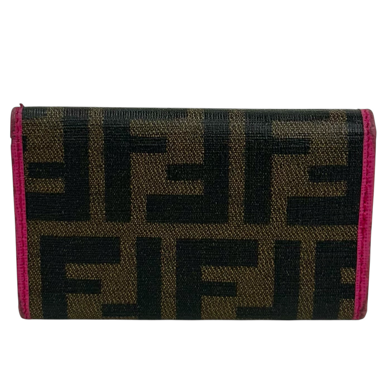 FENDI ズッカ 6連キーケース ブラウン×ピンク フェンディ 【102052356007】