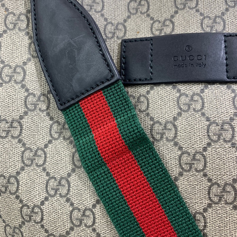 GUCCI(グッチ) GGスプリーム 2wayトートバッグ 456217・493025 ベージュ×ブラック PVC×レザー バッグ 【102052781001】