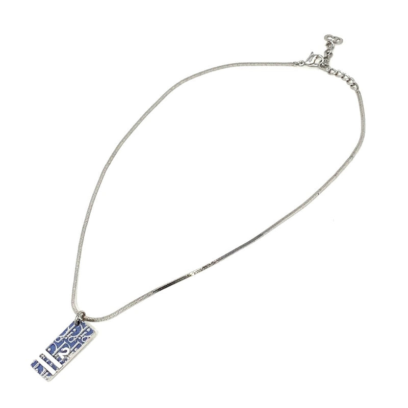 Dior(ディオール) トロッター ネックレス ブルー系 メタル ビンテージトロッタープレート チェーン長さ約38.5～43.5cmで調整可 【102052883001】
