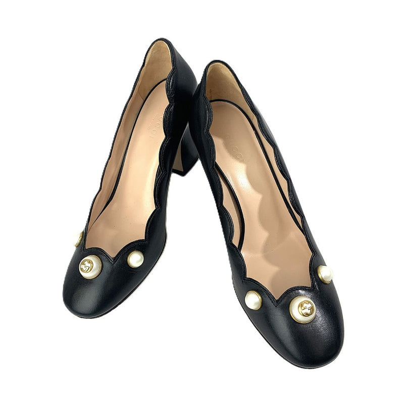 GUCCI(グッチ) インターロッキングG パンプス サイズ36 1/2 約23.5cm ブラック ヒール約7cm 565856 レディース シューズ 【102052912001】